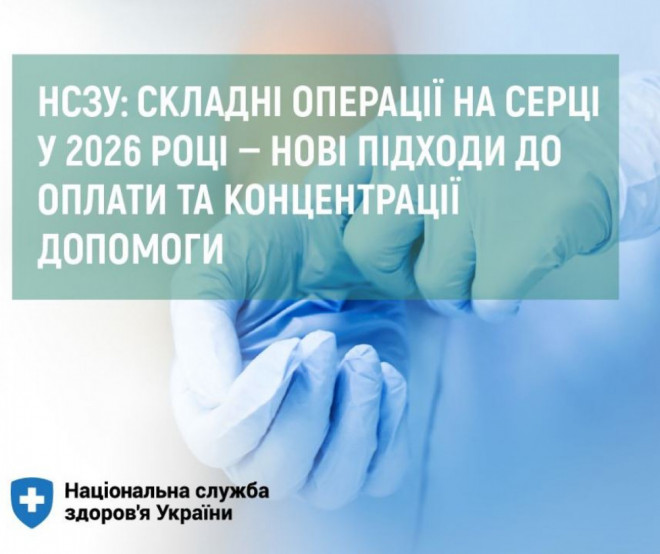 НСЗУ: складні операції на серці у 2026 році — нові підходи до оплати та концентрації допомоги
